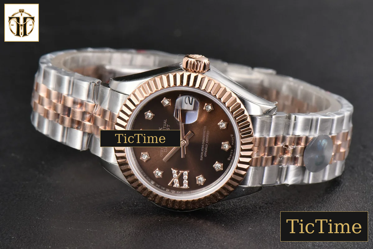 DateJust Ladies 28mm WF RG/SS Brown Dial Diamond Roma Marker Jubilee Bracelet A2236 — foto 16