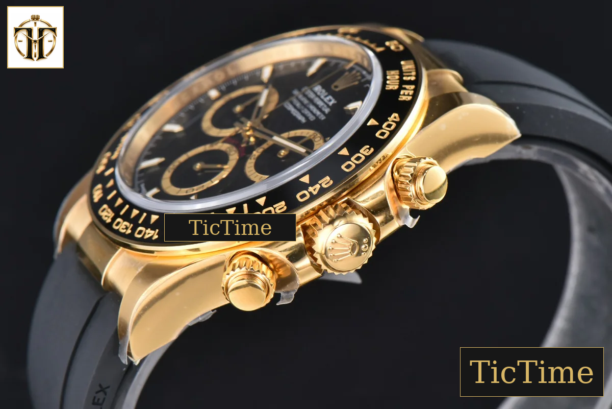 Daytona 126518 40mm Clean Factory YG Black Bezel Black Subdial Oysterflex Strap DD4131 — foto 10