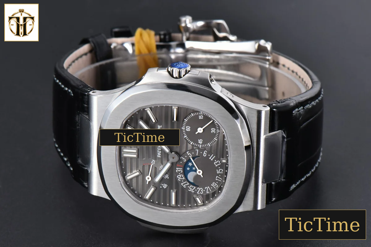 Nautilus 5712 40mm PPF SS Gray Dial Black Leather Strap V4 A240 — foto 34