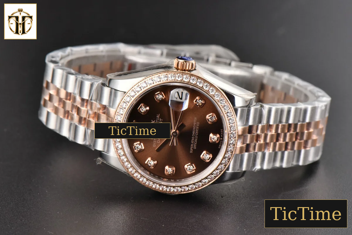 DateJust Ladies 904L 31mm WF RG/SS Diamond Brown Dial Diamond Marker Jubilee Bracelet A2671 — foto 16