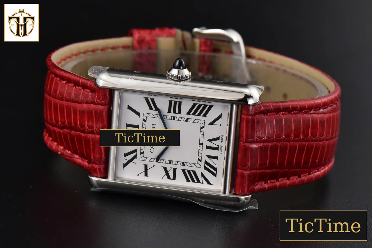 Tank Must Large 33.7×25.5mm K11F White Dial Red Croc Texture Strap Quartz — foto 10