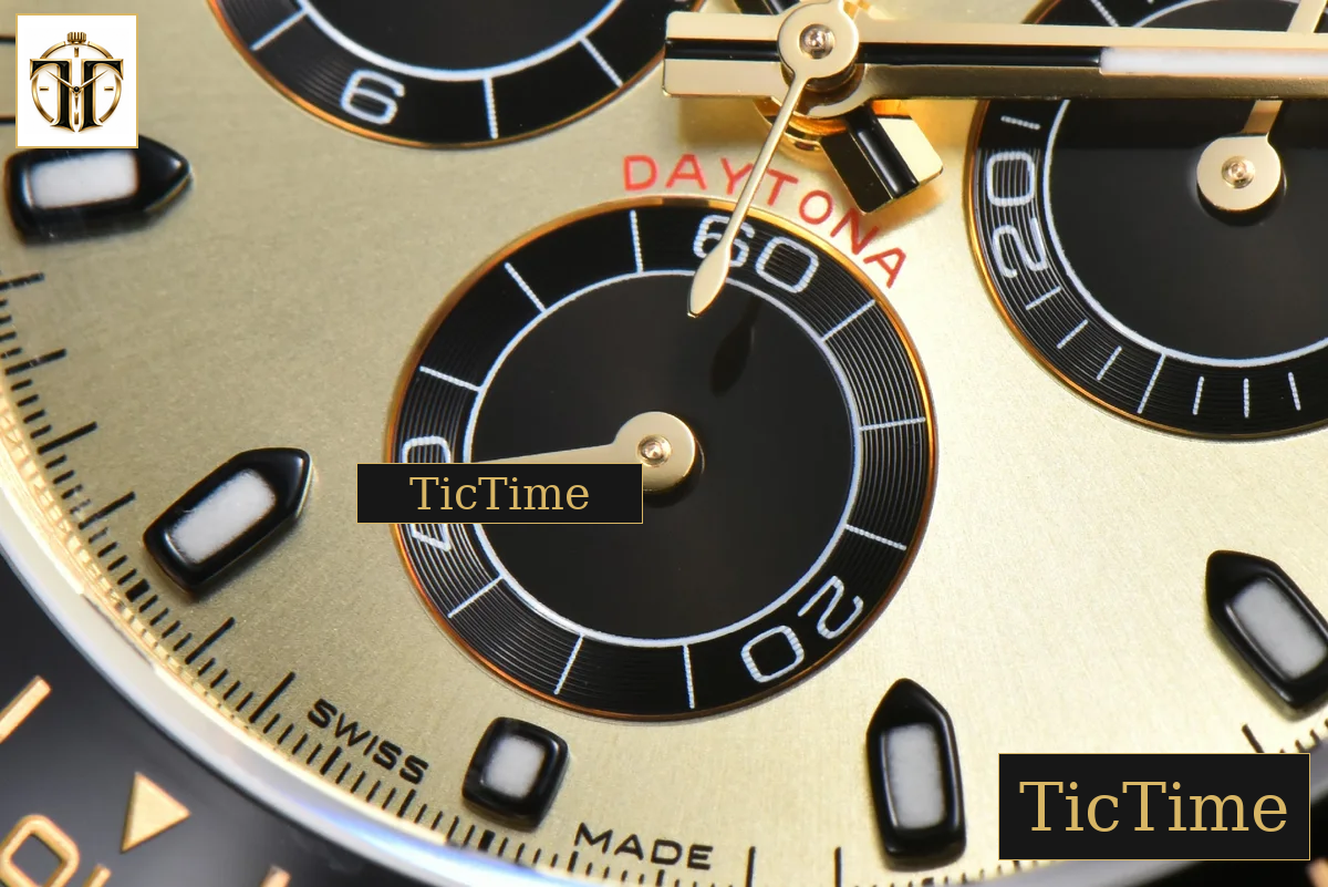 Daytona 116518 40mm APSF YG YG/Black Dial Ceramic Bezel Lume Marker Oysterflex Strap Tungsten Version SH4130 — foto 9