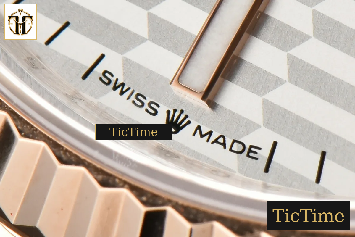 DateJust 36mm BPF RG/SS Fluted Bezel Silver Motif Dial Oyster Bracelet A2824 — foto 9