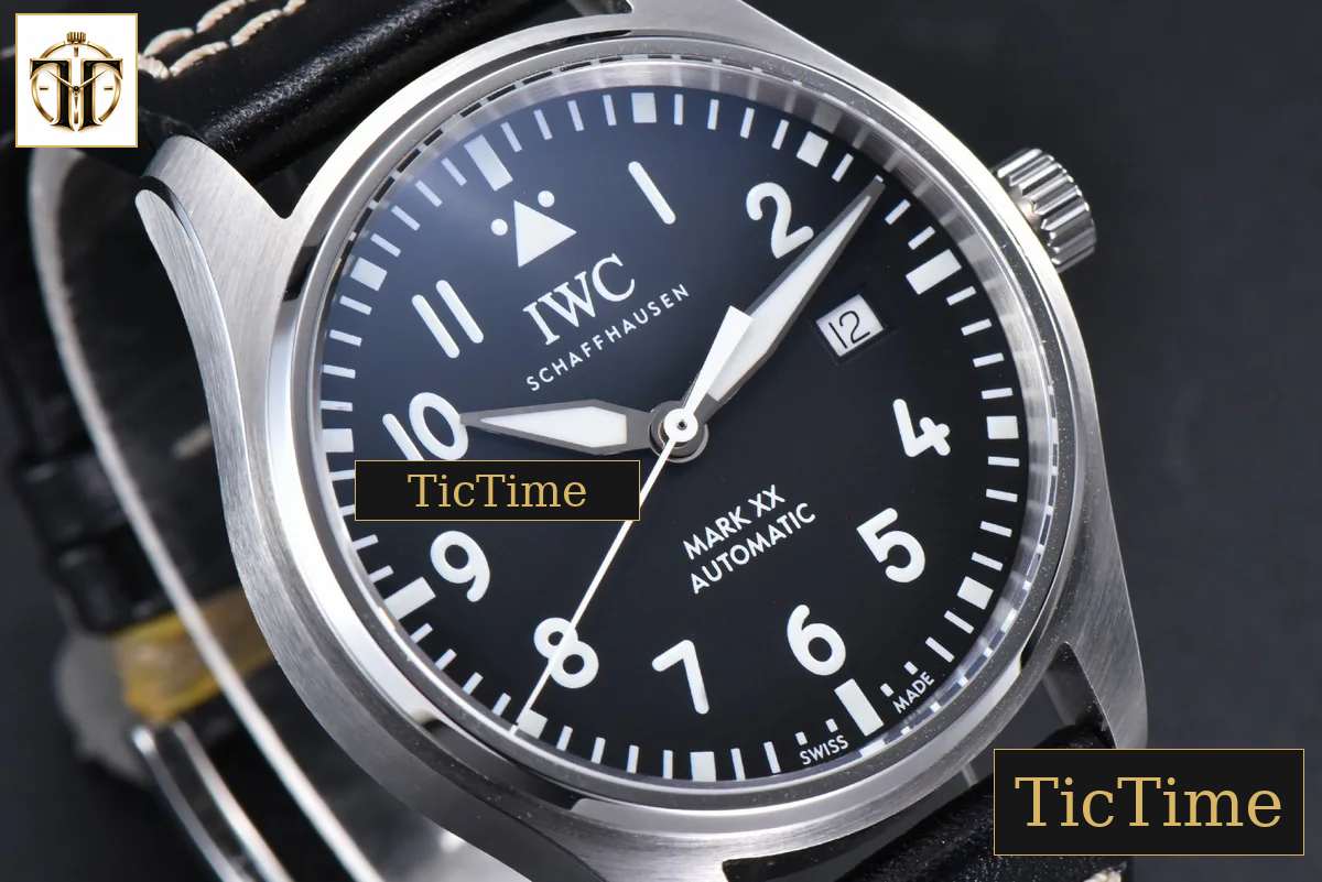 Mark XX IWC328201 40mm GSF Black Dial Black Leather Strap A2892 — foto 11