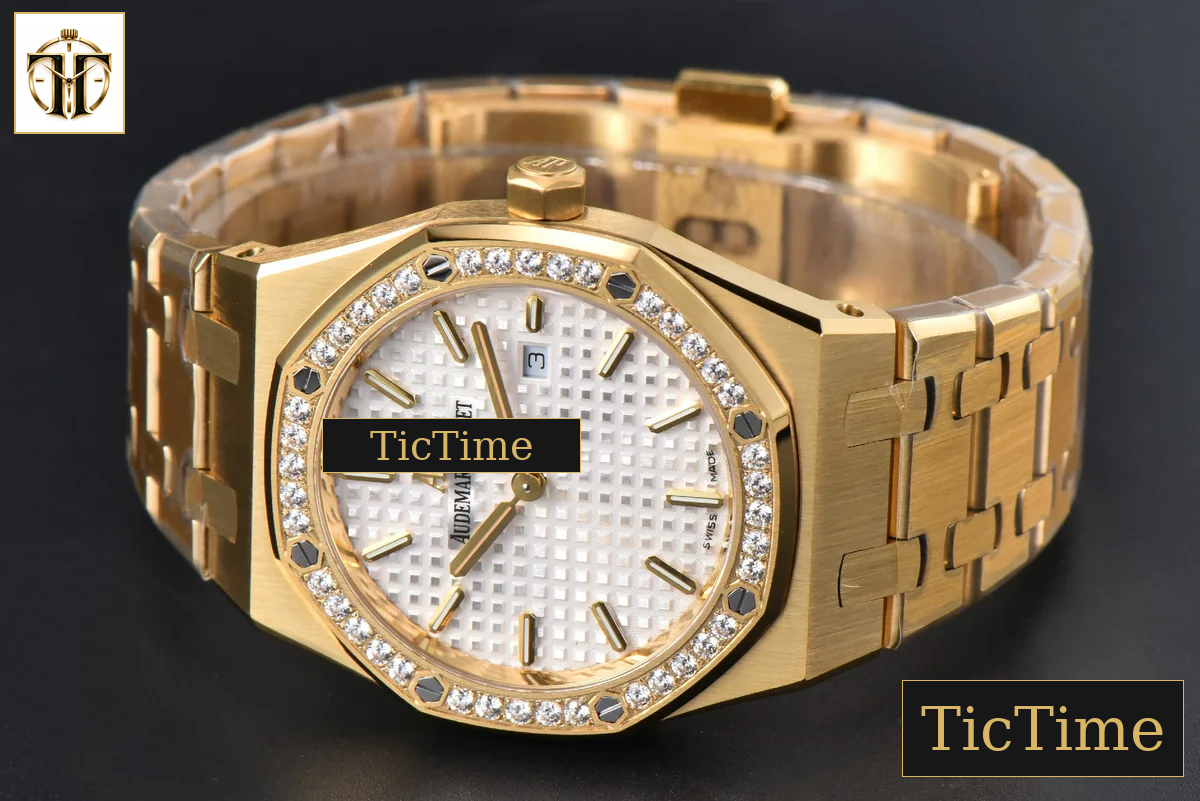 Royal Oak Ladies 67651BA 33mm ZF YG Diamond White Dial YG Bracelet Quartz — foto 13