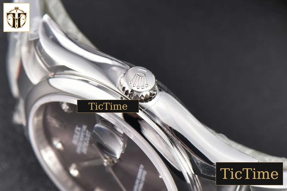 DateJust 36mm GMF SS Smooth Bezel Gray Dial Diamond Marker Oyster Bracelet VR3235 — foto 14