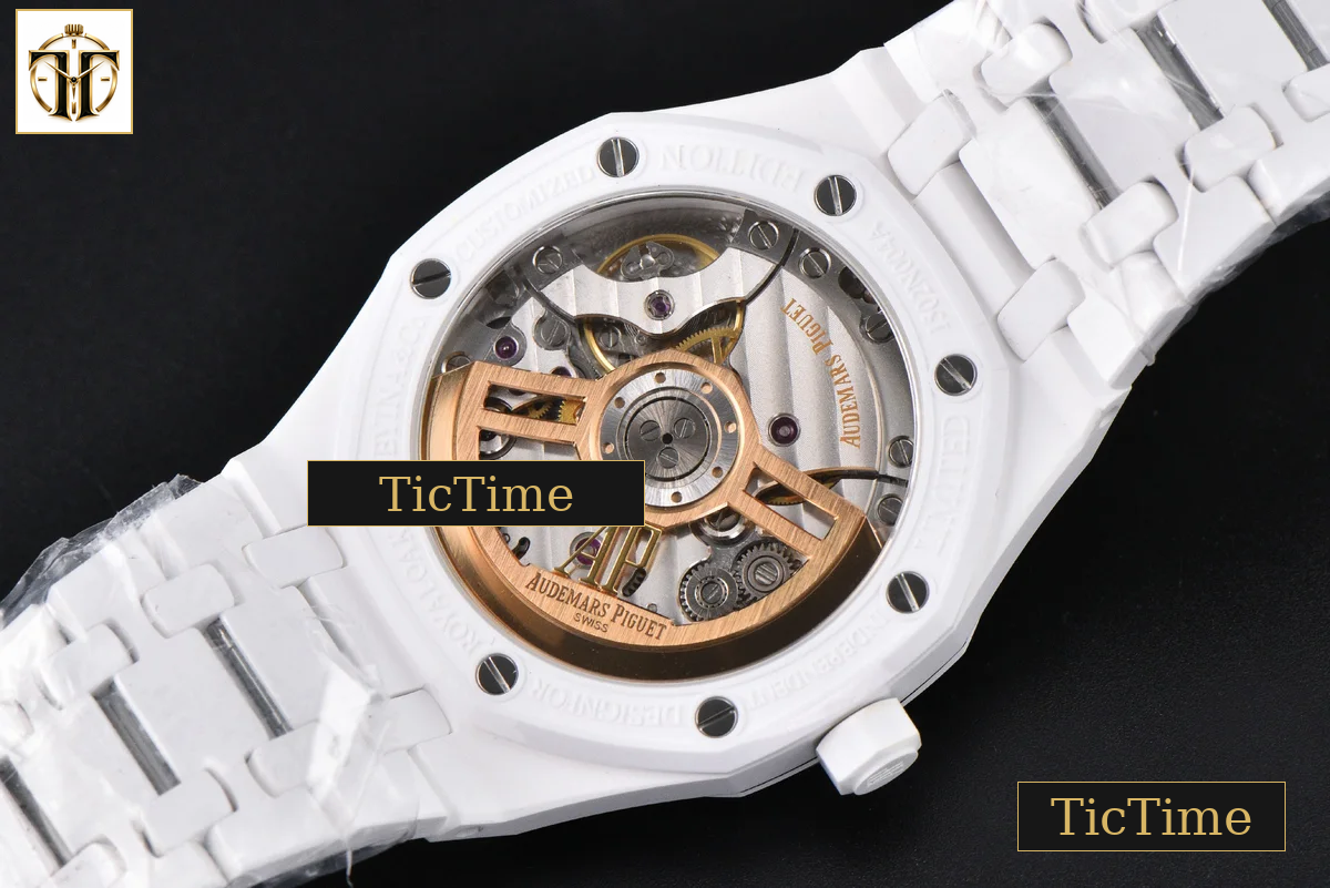 Royal Oak 15500 41mm APSF White Ceramic Takashi Murakami flower Dial SS Bracelet SA4302 — foto 12