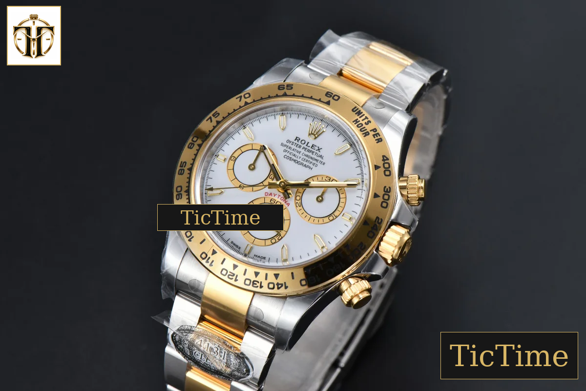 Daytona 126503 40mm Clean Factory White Dial Lume Marker YG/SS Bracelet SH4131 — foto 4