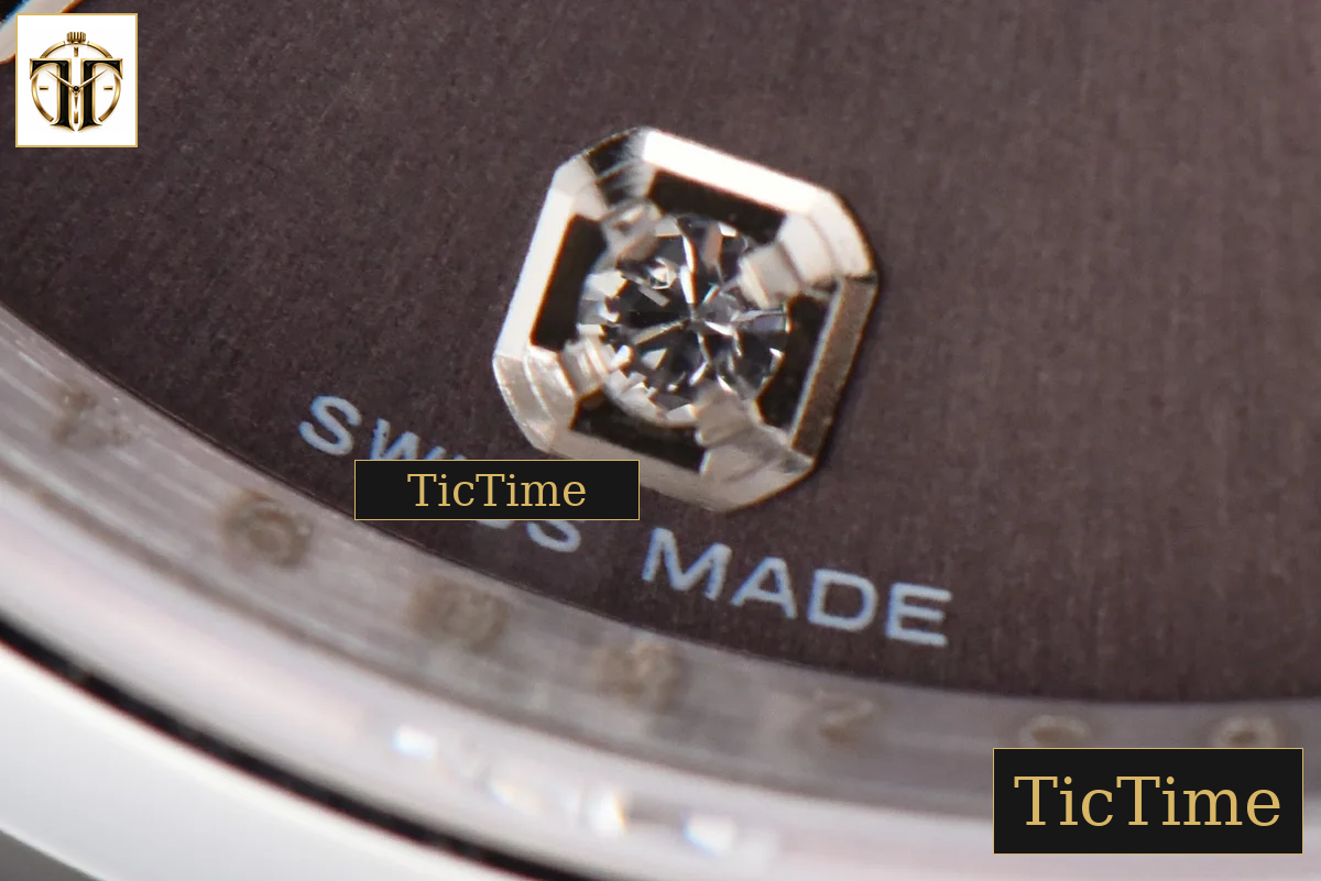 DateJust 36mm GMF SS Smooth Bezel Gray Dial Diamond Marker Oyster Bracelet VR3235 — foto 8