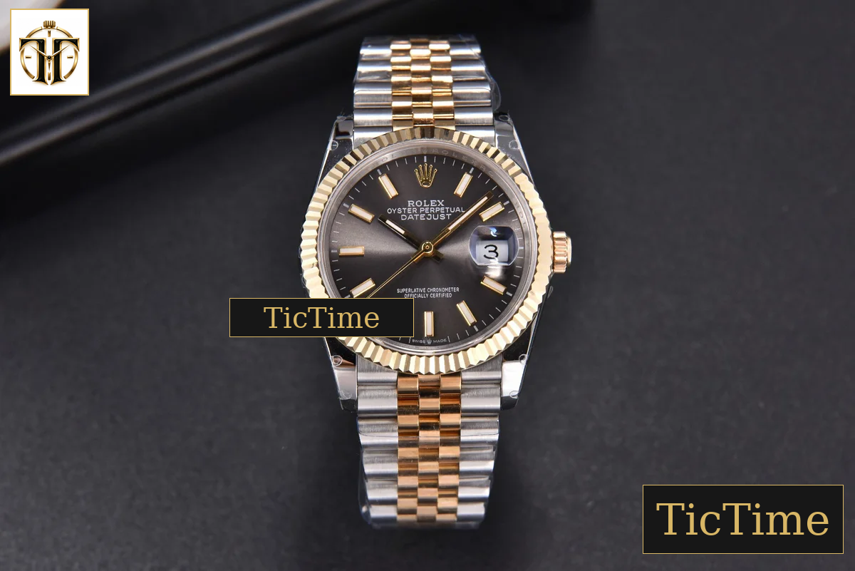 DateJust 904L 36mm GMF YG/SS Fluted Bezel Black Dial Lume Marker Jubilee Bracelet VR3235 — foto 2