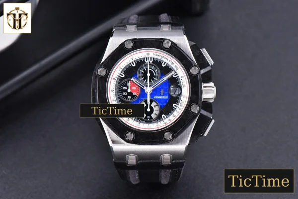 Foto frontal — Royal Oak Offshore Grand Prix Forge Carbon Parts 44mm JF Blue Dial Leather Strap V3 A3126