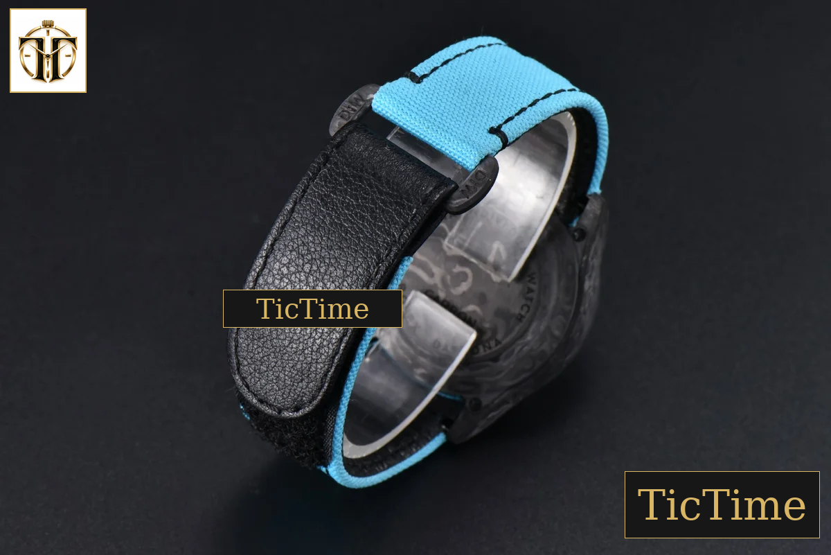 Daytona Montoya Carbon Fiber 40mm DIWF Skeleton Dial Blue Nylon Strap 4130 — foto 25