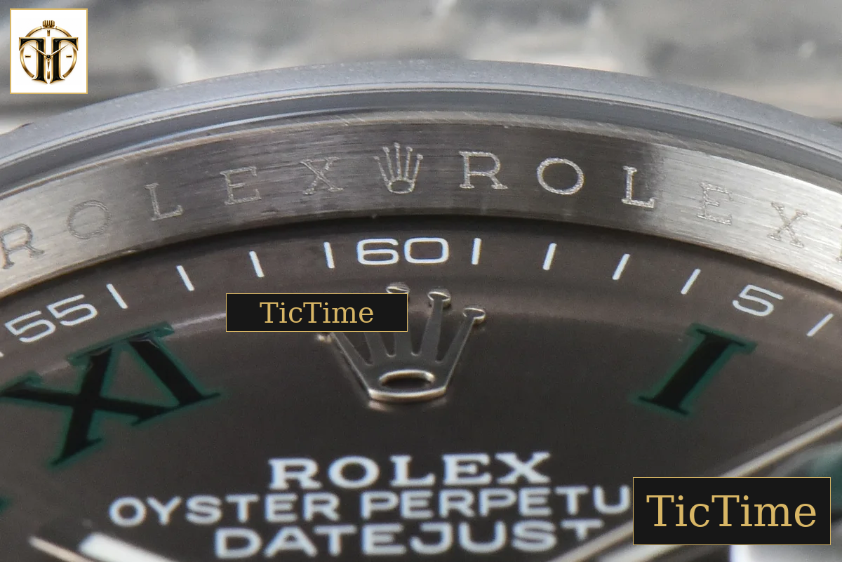 DateJust Wimbledon 36mm BPF Gray Dial Green Roma Marker Jubilee Bracelet A2824 — foto 11