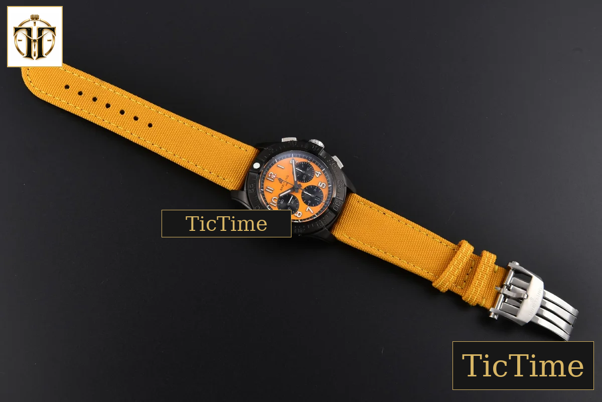 Avenger Chronograph 44mm BLSF Black PVD Orange/Black Dial Orange Nylon Strap A7750 — foto 33