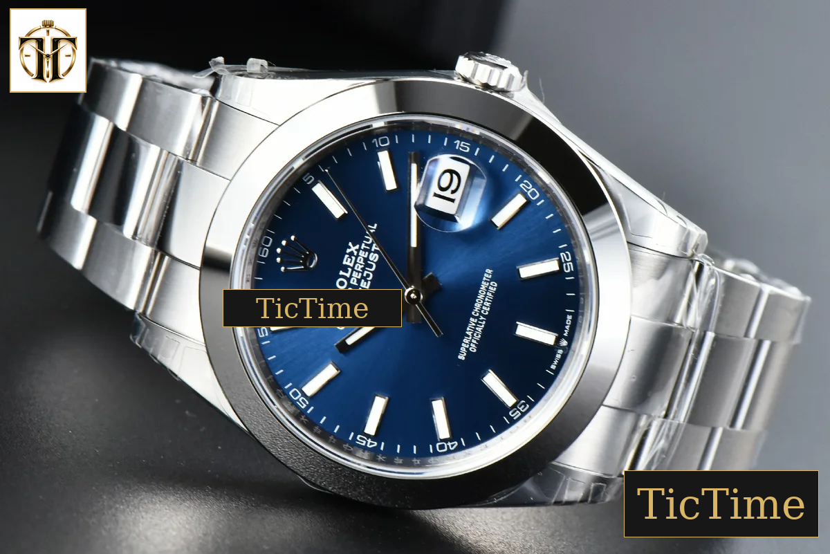 DateJust Smooth Bezel 126300 41mm VSF Blue Dial Oyster Bracelet VS3235 — foto 16