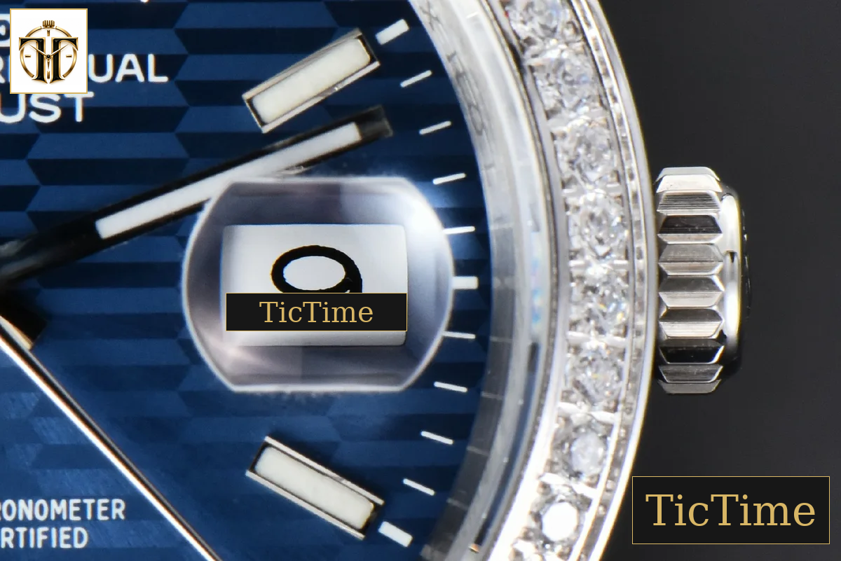 DateJust 36mm BPF Diamond Blue Motif Dial Oyster Bracelet A2824 — foto 9