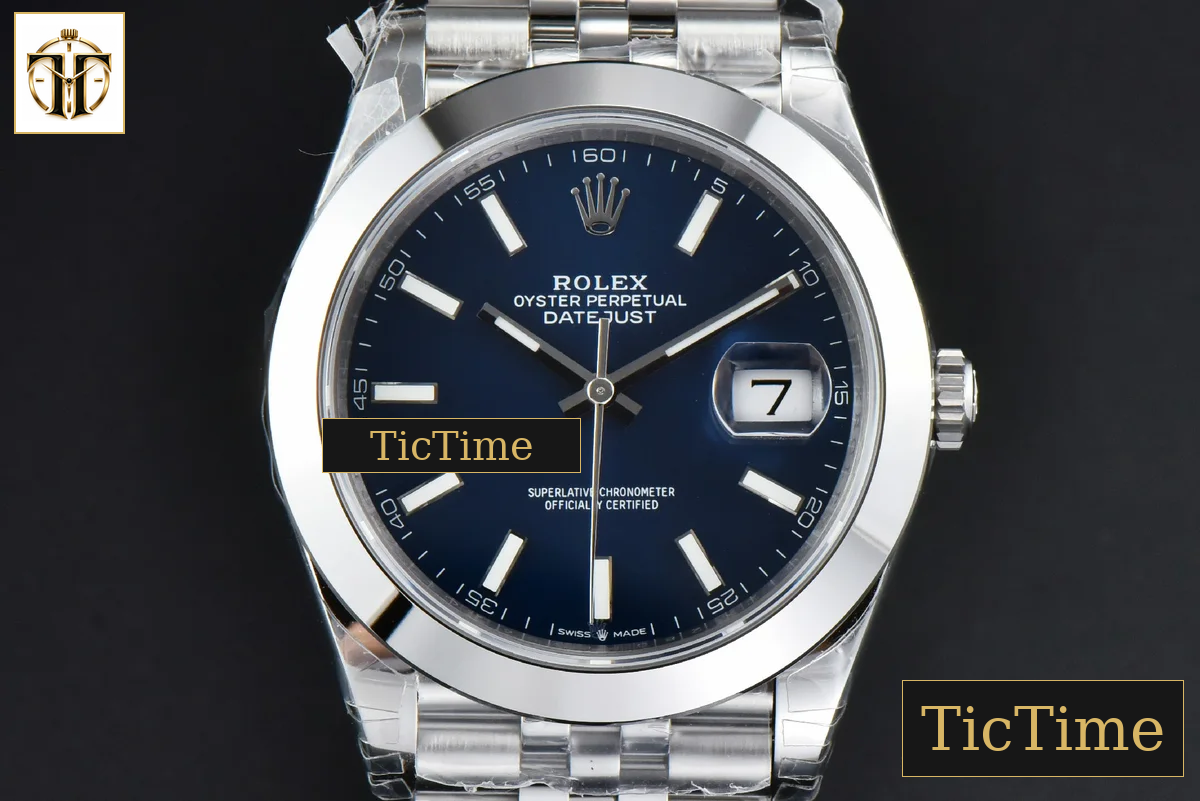 DateJust Smooth Bezel 126300 41mm VSF Blue Dial Jubilee Bracelet VS3235 — foto 2