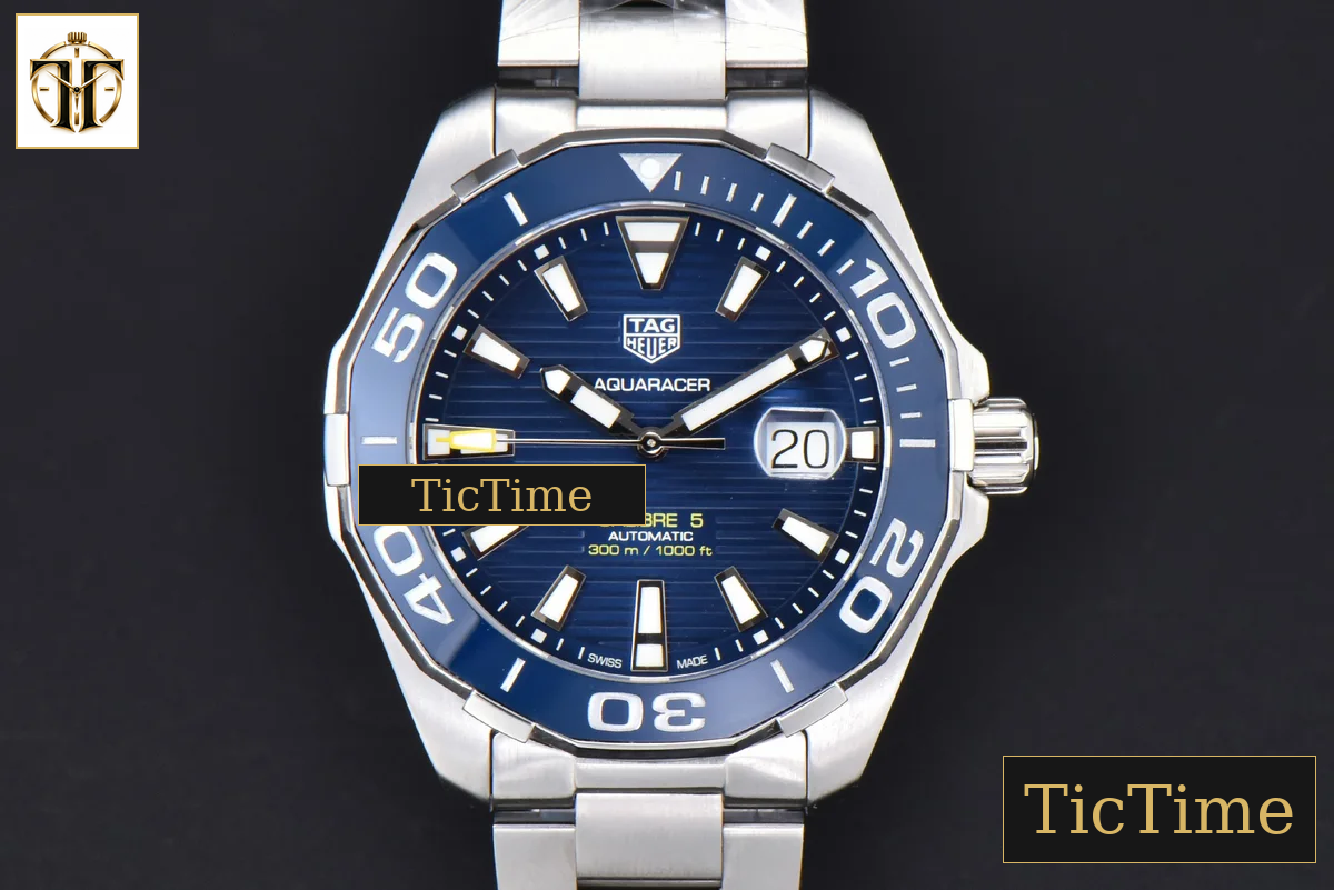 Aquaracer Calibre 5 43mm OF Blue Dial Silver Hand SS Bracelet SW200 — foto 13