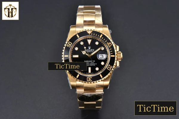 Foto frontal — Submariner LN 116618 40mm Clean Factory YG Black DIal YG Bracelet VR3135