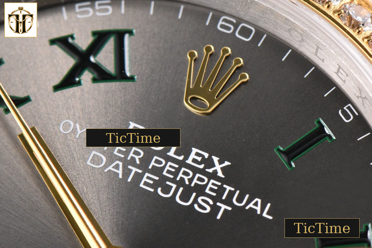 DateJust 126233 36mm VSF YG/SS Diamond Bezel Wimbleton Gray Dial Green Marker Jubilee Bracelet VS3235 — foto 6