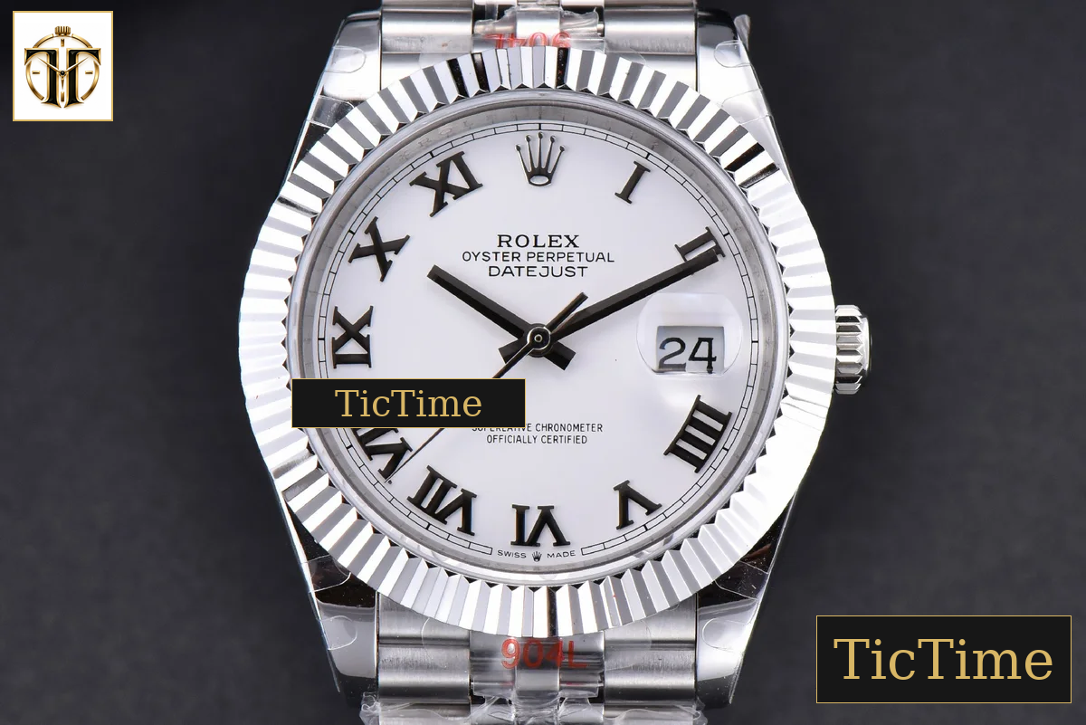 Datejust 41mm GMF SS White Dial Roma Marker Fluted Bezel Jubille Bracelet VR3235 — foto 2