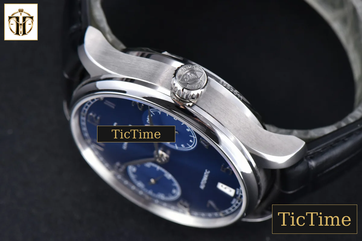 Portuguese PR IW500710 42mm ZF Blue Dial Black Leather Strap A51011 — foto 10