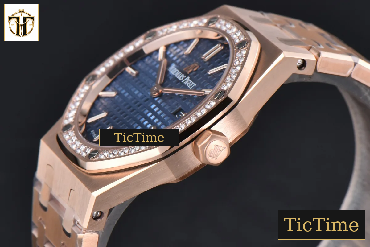 Royal Oak Ladies 67650OR 33mm ZF RG Diamond Blue Dial RG Bracelet Quartz — foto 11