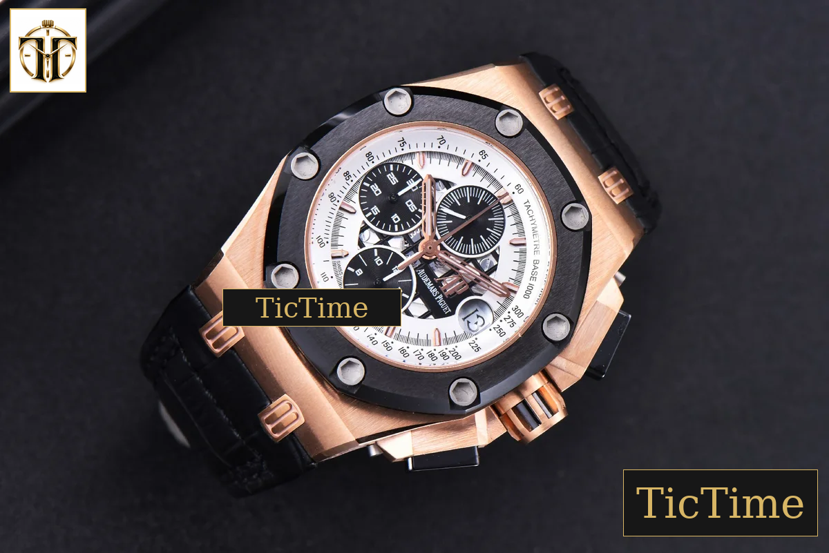 Royal Oak Offshore Ruben Barrichello II 44mm JF RG White Skeleton Dial Black Leather Strap V2 A3126 — foto 4