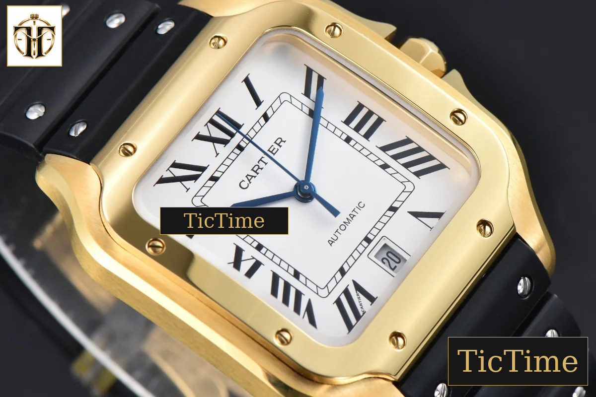 Santos de Cartier XL 40mm AF YG White Dial Black Rubber Strap Miyota 9015 — foto 10