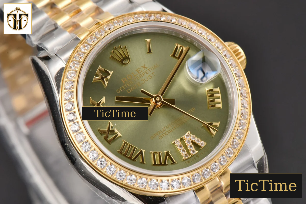 DateJust Ladies 904L 31mm WF YG/SS Diamond Green Dial Roma Marker Jubilee Bracelet A2671 — foto 12