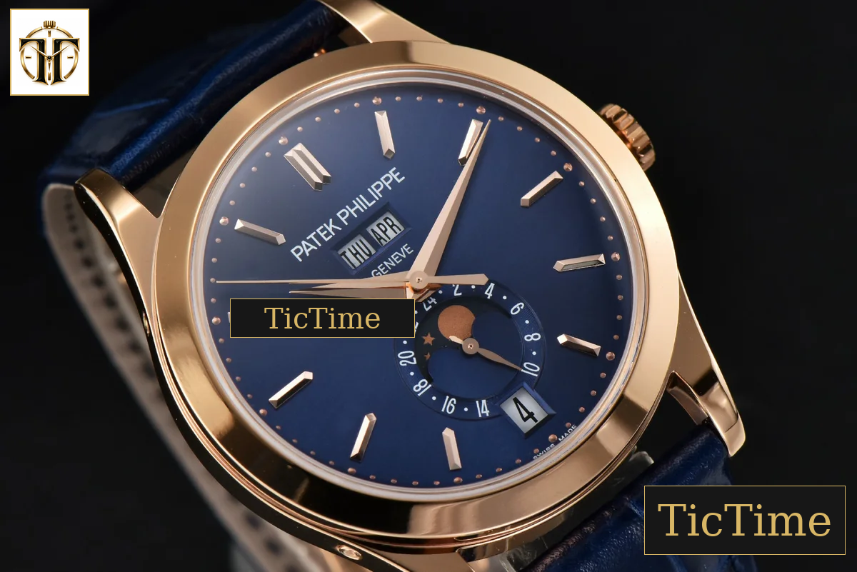 Annual Calendar Moonphase 5396 38.5mm ZF RG Blue Stick Dial Blue Leather Strap MY9015 — foto 11
