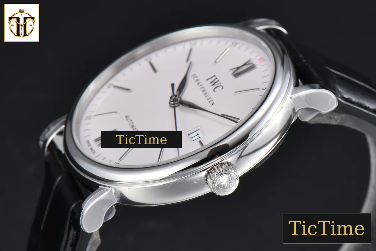 Portofino 40mm V7F White Dial Red Index Black Leather Strap A2892 — foto 11