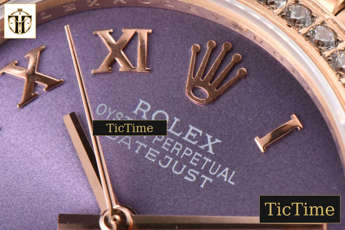 DateJust Ladies 904L 31mm WF RG Diamond Purple Dial Diamond Roma Marker Oyster Bracelet A2671 — foto 5