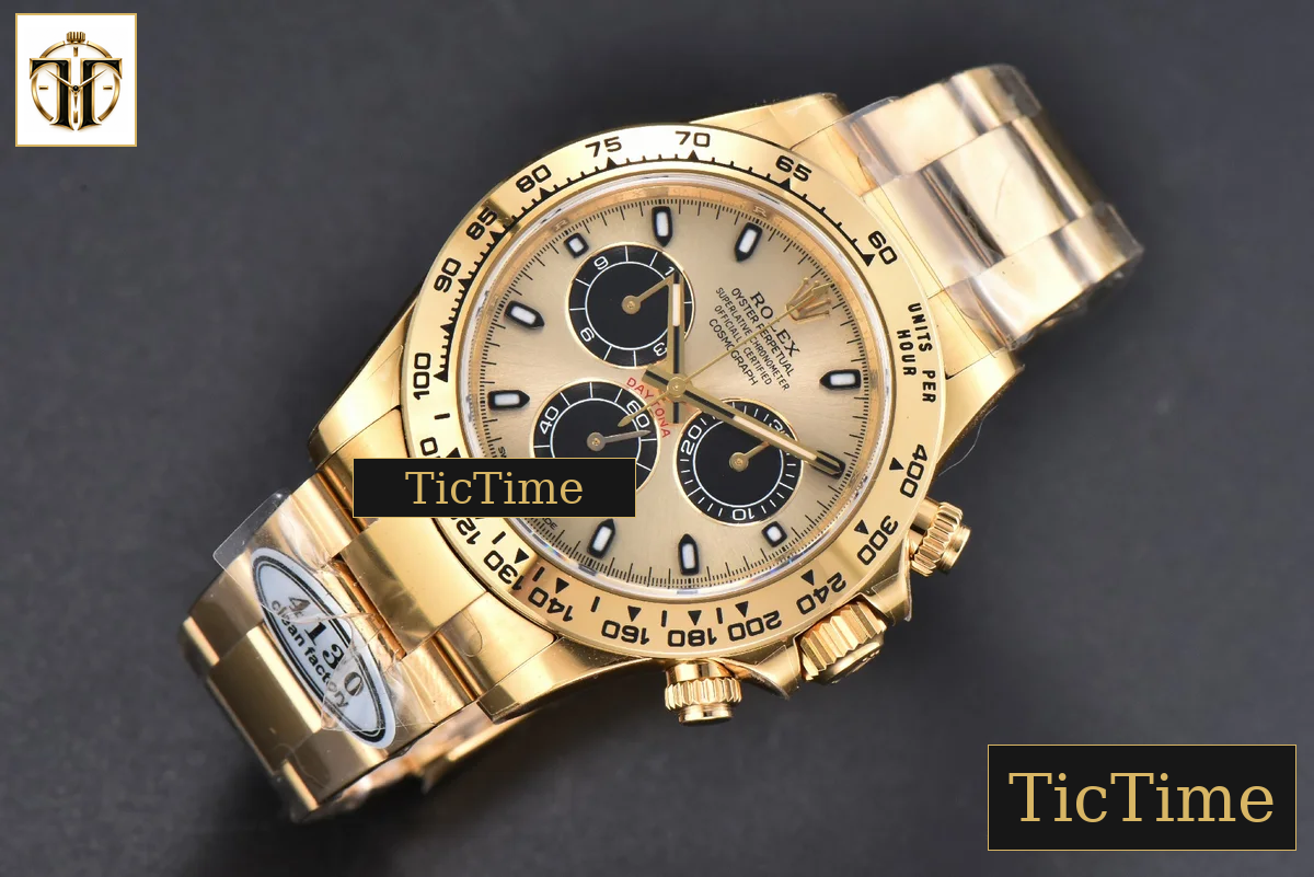 Daytona 116508 40mm Clean Factory YG 904L YG Dial Black Subdial YG Bracelet SA4130 — foto 4