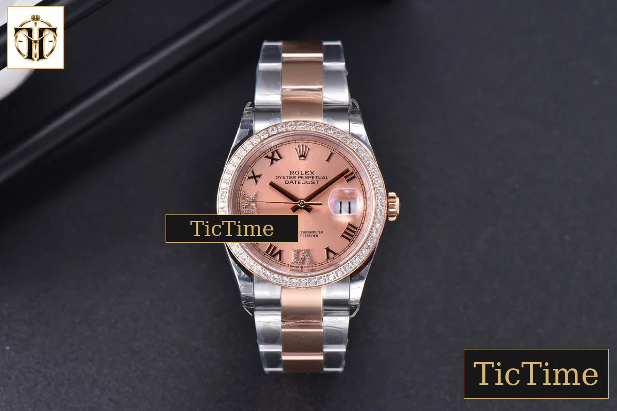 DateJust 36mm EWF SS/RG RG Dial Diamond Roma Marker Diamond Bezel Oyster Bracelet A3235 — foto 3