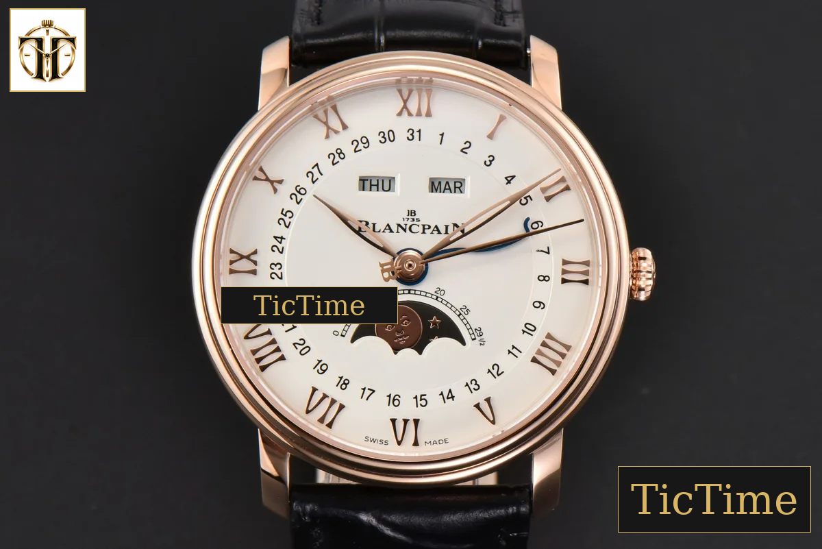 Villeret Complicated Function 6654 40mm OMF RG White Dial Black Leather Strap V3 A6654 — foto 2