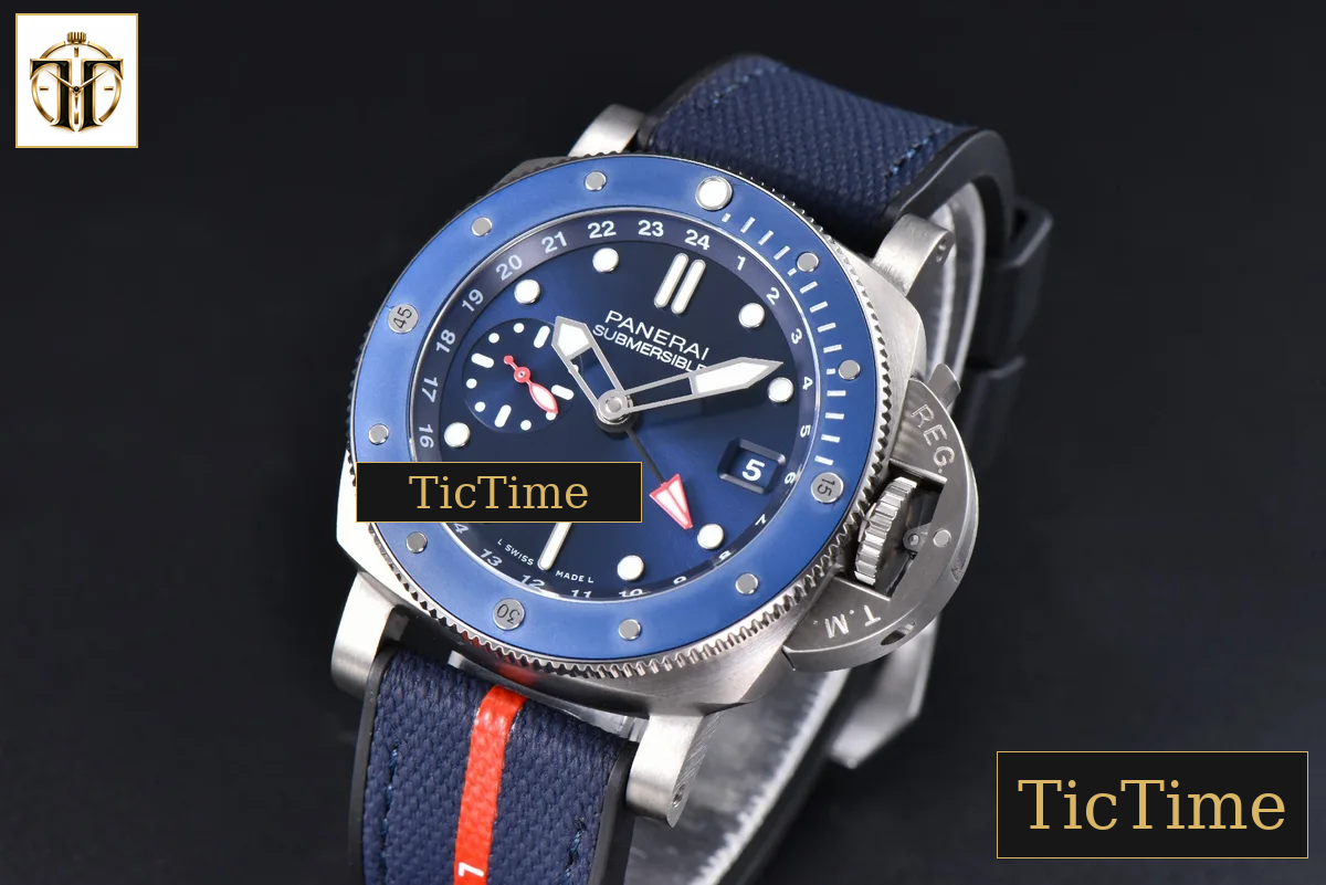 Submersible GMT Luna Rossa Ti PAM1507 42mm VSF Blue Dial Gummy Strap P900 — foto 3