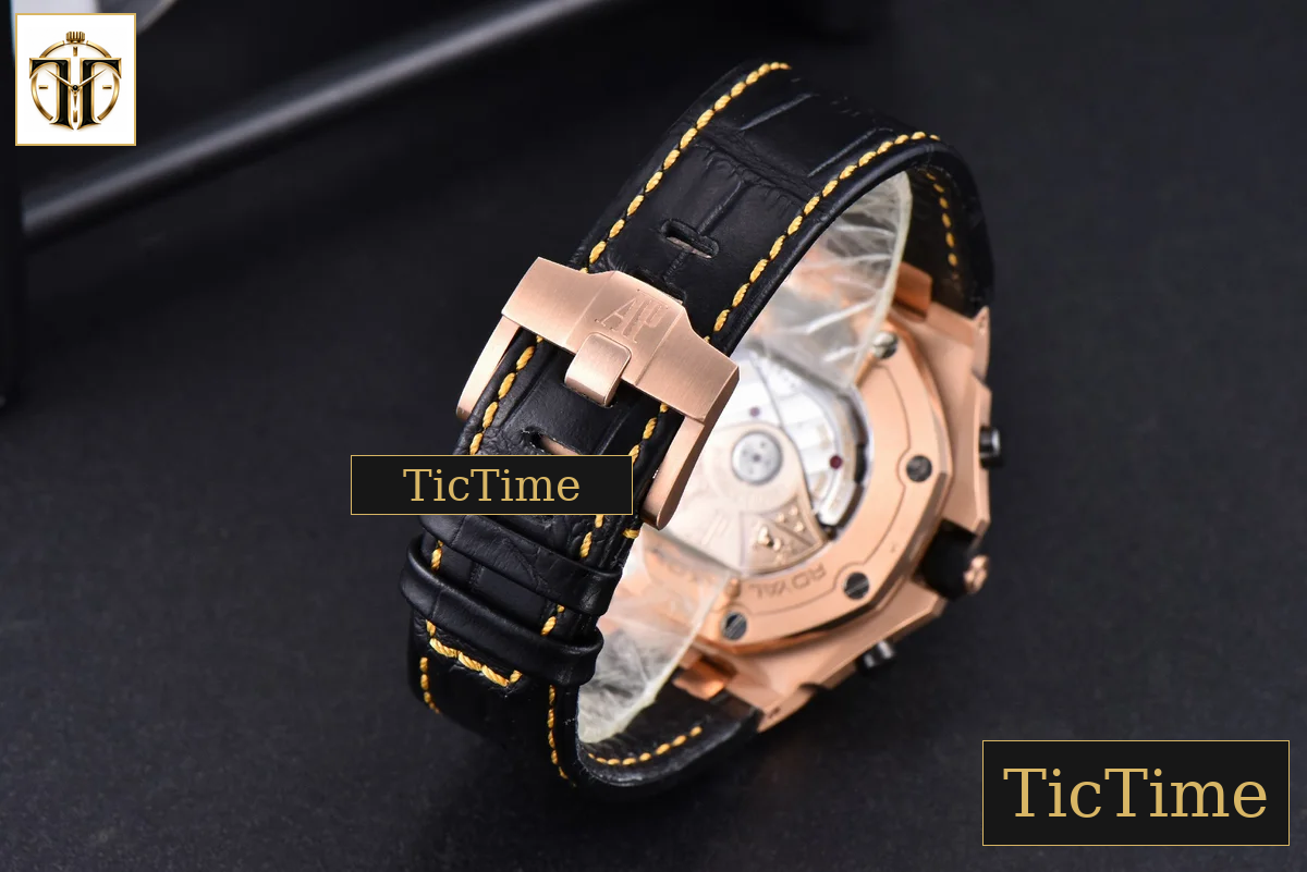 Royal Oak Offshore 26470OR 44mm JF RG YG Dial Black Subdial Black Leather Strap A3126 — foto 25