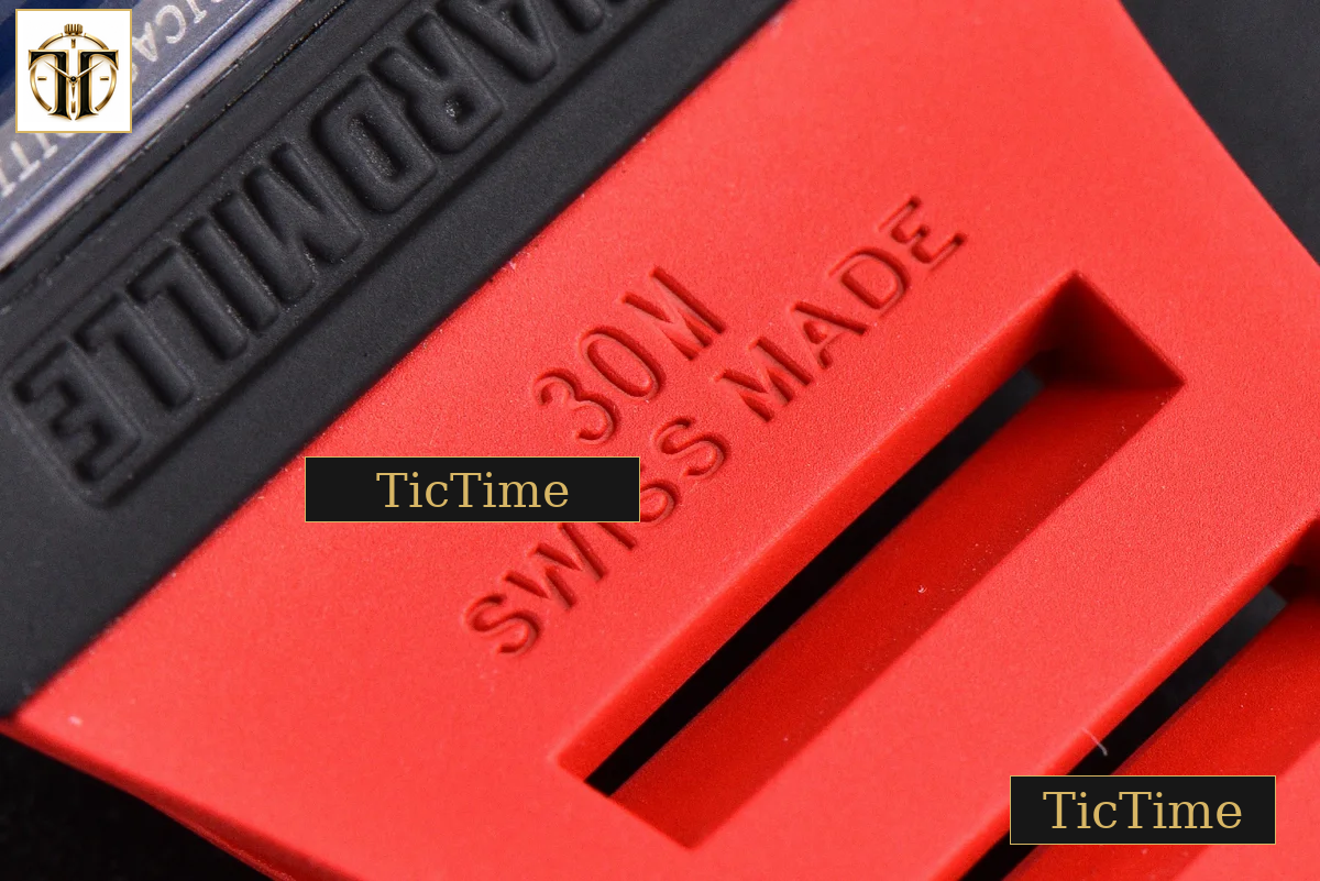 RM055 42.7mm APSF Ceramic Black Bezel Red Skeleton Dial Black Crown Red Rubber Strap RMUL2 — foto 28