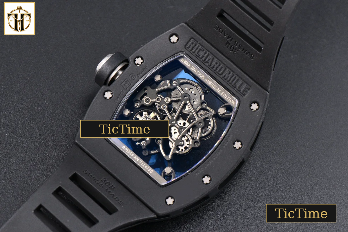 RM055 42.7mm APSF Ceramic Black Bezel Black Skeleton Dial Black Crown Black Rubber Strap RMUL2 — foto 18