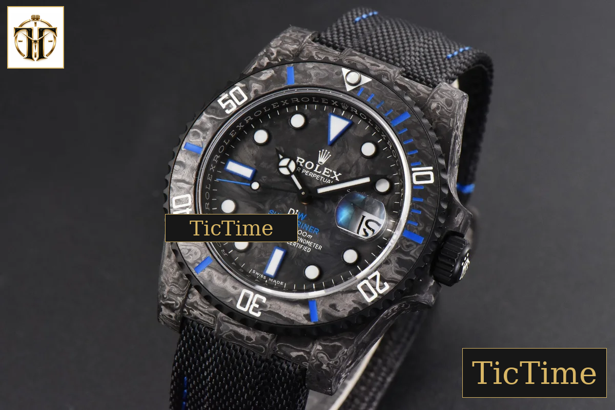 Submariner DIW Forged Carbon 40mm VSF Blue Element Nylon Strap VS3135 — foto 4