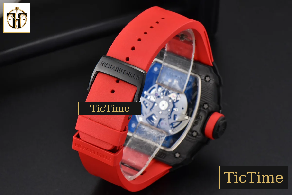 NTPT RM035-02 ZF Skeleton Dial Red Rubber Strap V5 NH05A — foto 23