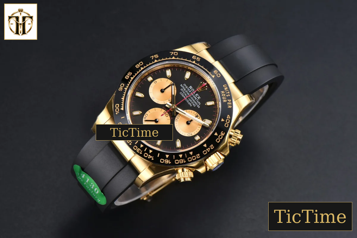 Daytona 116518 40mm APSF YG Black/YG Dial Ceramic Bezel Red Hand Oysterflex Strap Tungsten Version SH4130 — foto 4