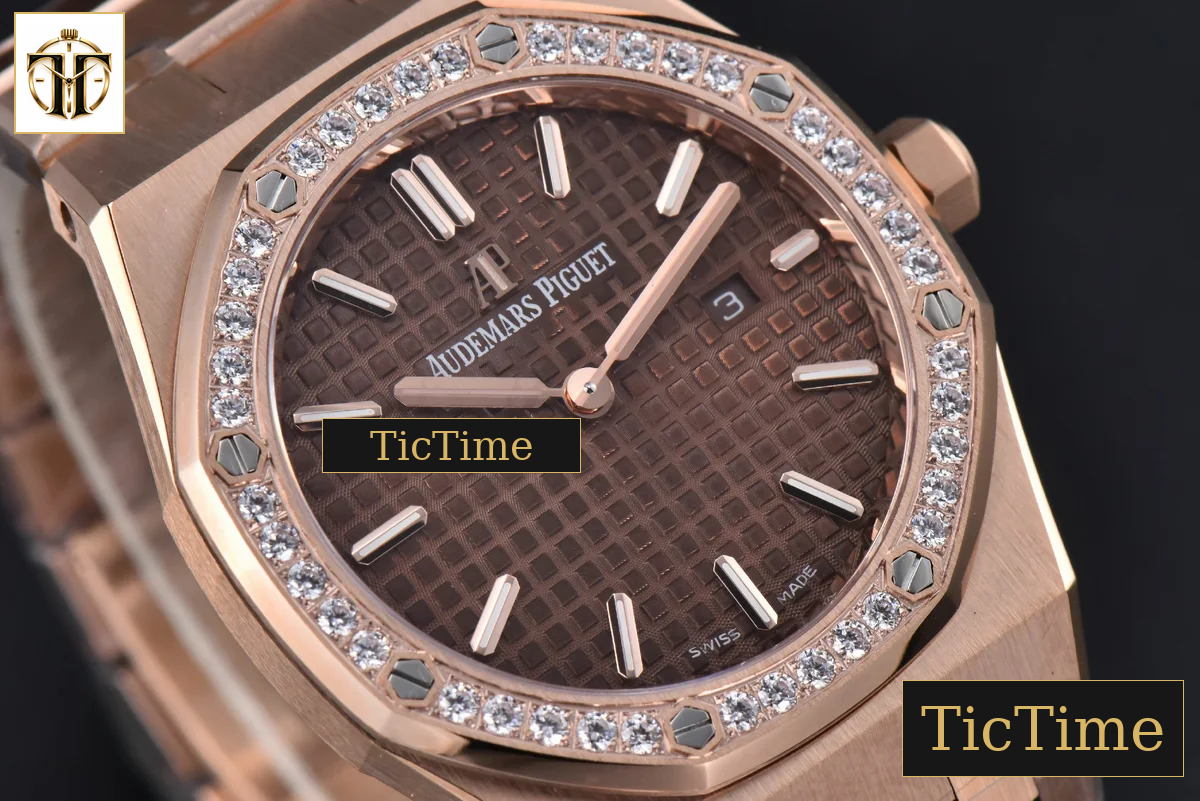 Royal Oak Ladies 67651OR 33mm ZF RG Diamond Chocolate Dial RG Bracelet Quartz — foto 12