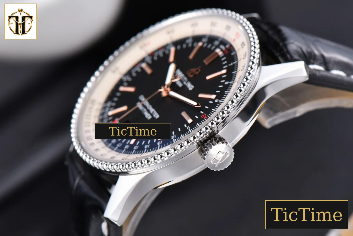 Navitimer 41mm TF SS Black Dial White Bezel Black Leather Strap A2824 — foto 10