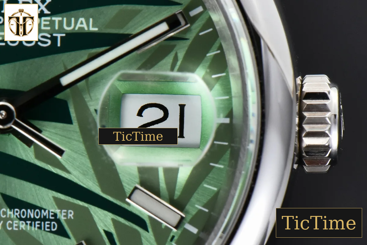 DateJust Smooth 36mm BPF Green Plam Dial Oyster Bracelet A2824 — foto 9
