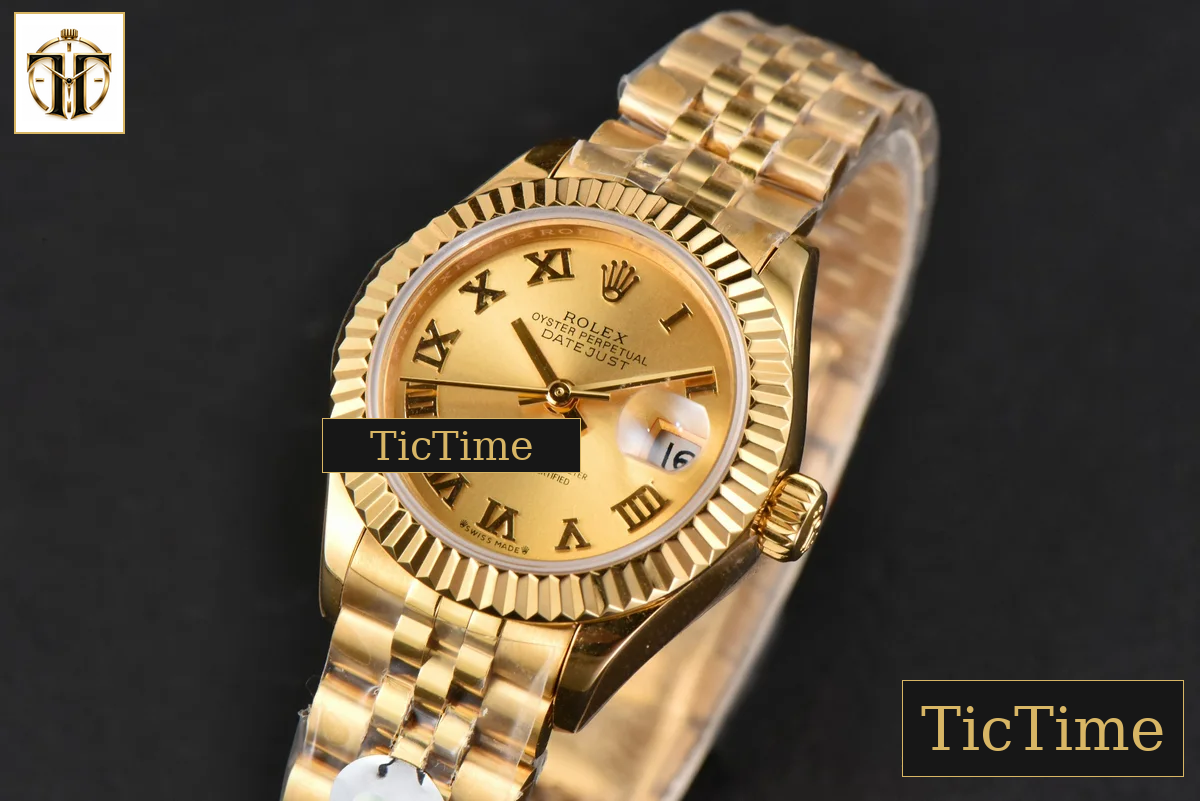 DateJust Ladies 28mm WF YG Gold Dial Roma Marker Jubilee Bracelet A2236 — foto 5
