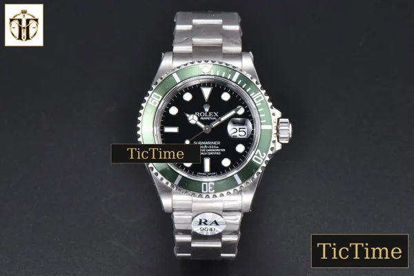 Foto frontal — Submariner LV 16610 40mm RAF Green Bezel 904L SS Bracelet No Rehaut SH3135