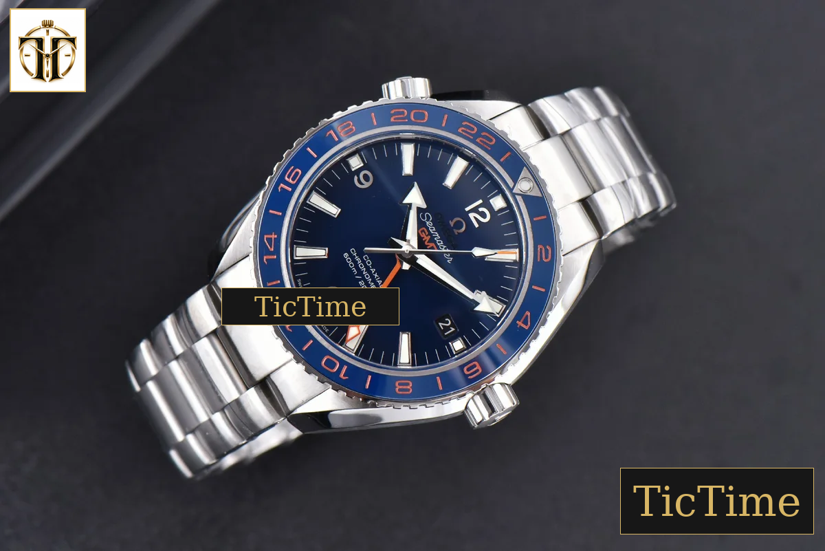 Planet Ocean 600m GMT 43.5mm VSF Blue Dial Orange/Blue Bezel SS Bracelet A8906 — foto 4