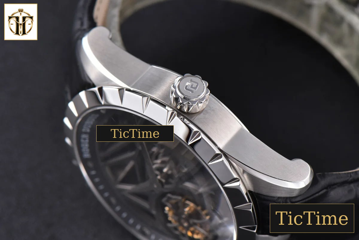 Excalibur 45mm JBF SS Black Crown Skeleton Dial Black Croc Leather Strap Tourbillon A2136 — foto 13